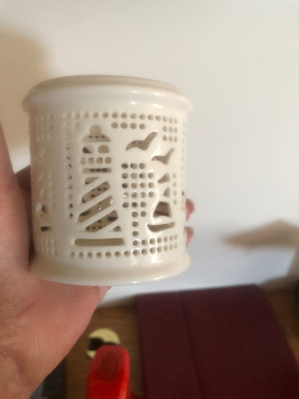 Tea light/Votive Nautical Candle Holder White - Ceramic - NEW